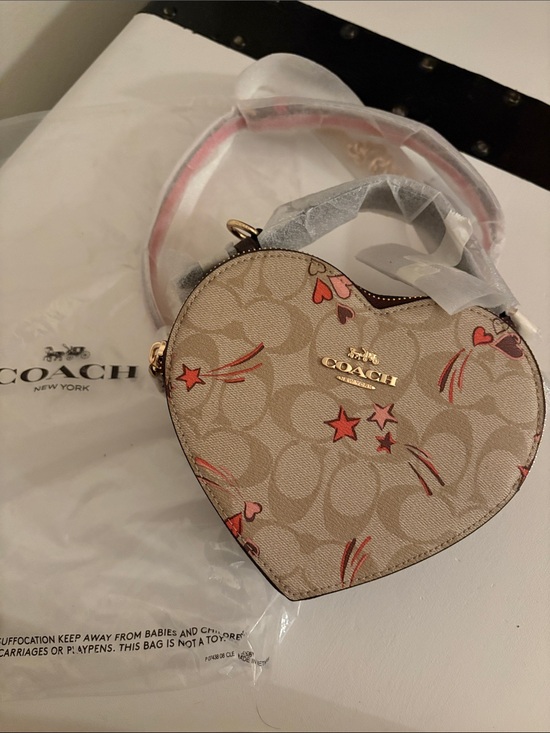 Coach Handbags - Coach Heart Crossbody In Signature
Canvas With Heart And Star Print nwt